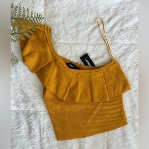 Express Single Shoulder Ruffle Top